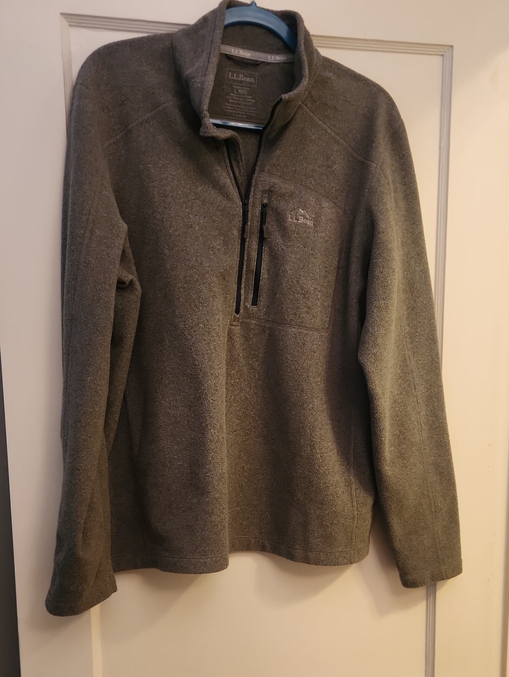 L.L. Bean Men's Gray Zip-Neck Fleece Pullover